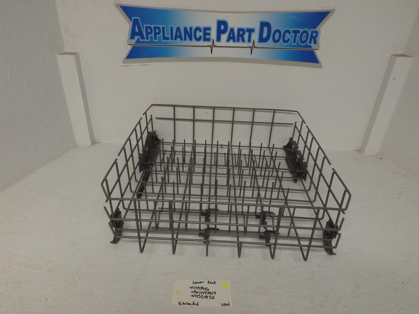 KitchenAid Dishwasher W11498446 WPW10473807 W10554952 Lower Rack Used KitchenAid Dishwasher W11498446 WPW10473807 W10554952 Lower Rack Used